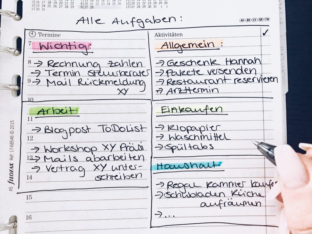 5 To-do List Tipps für einen produktiven Tag - Luana Silva